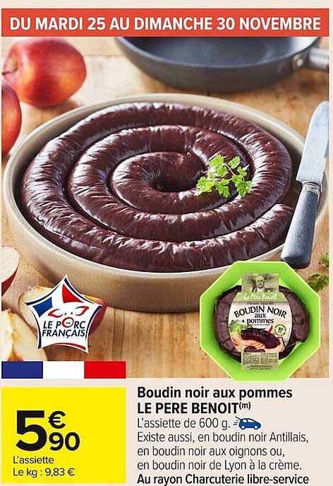 Boudin noir aux pommes LE PERE BENOIT(m)