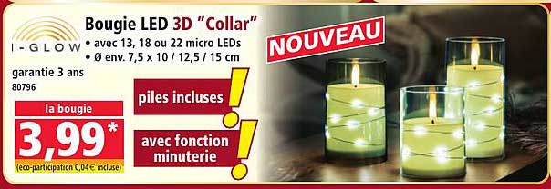 Bougie LED 3D 'Collar'