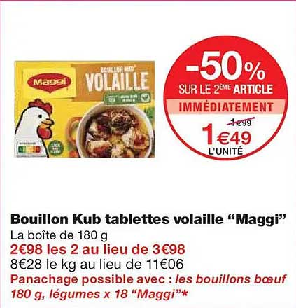 Bouillon Kub tablettes volaille "Maggi"