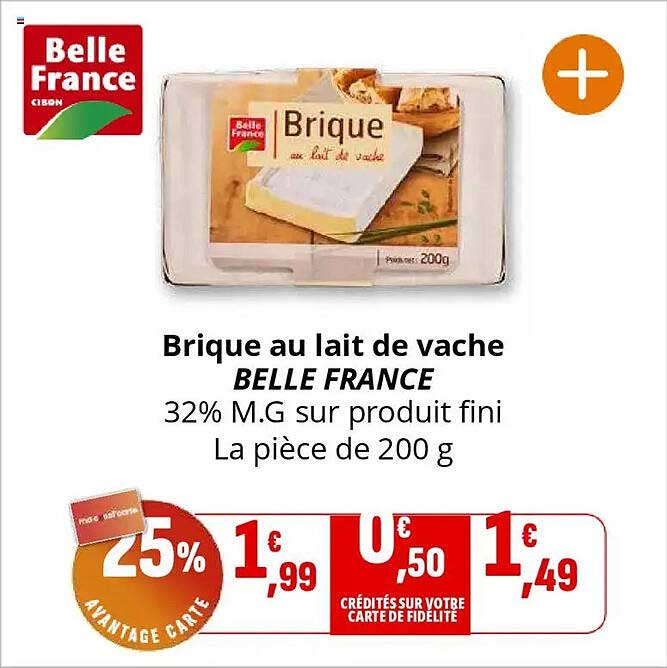 Brique au lait de vache BELLE FRANCE