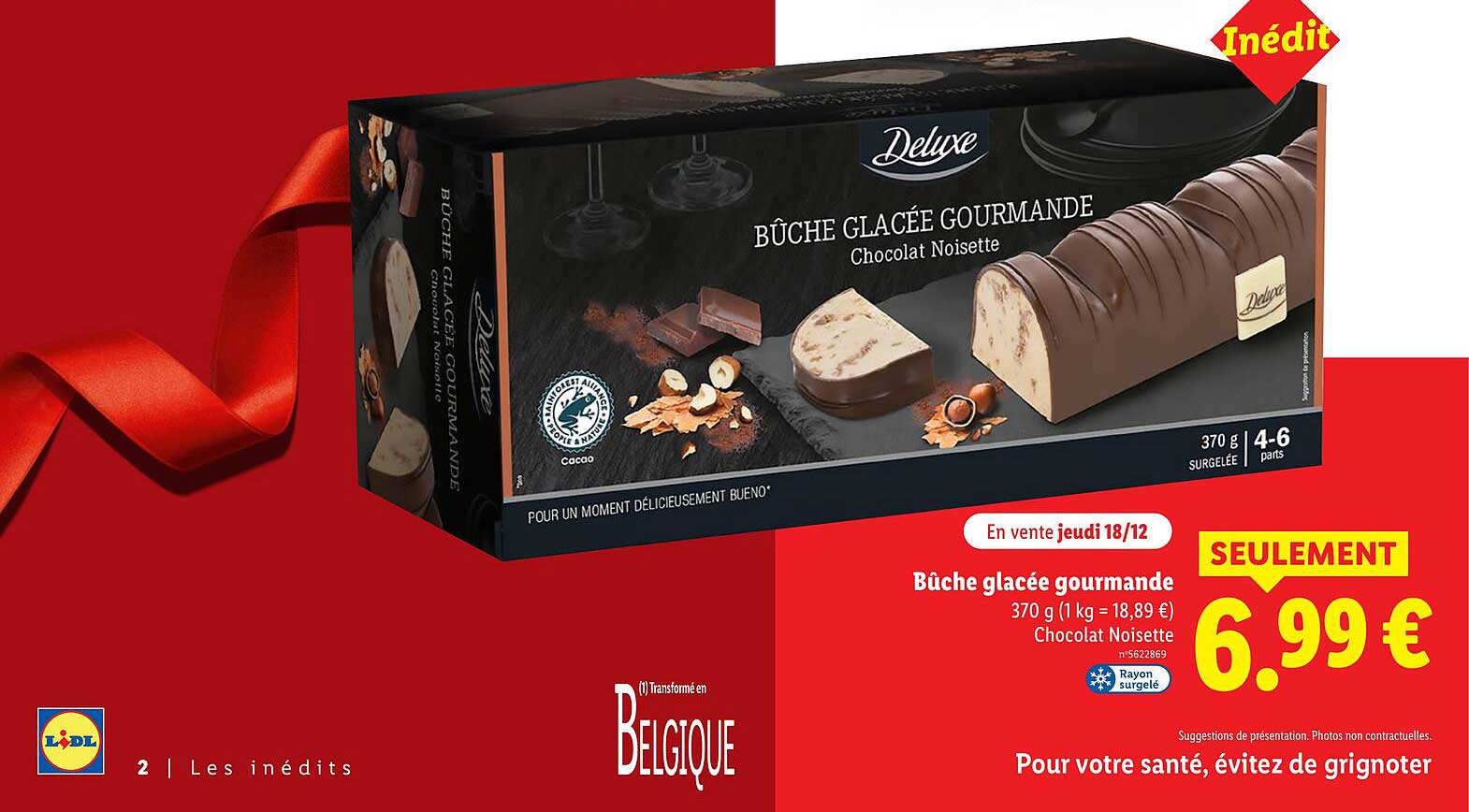 Bûche glacée gourmande Chocolat Noisette