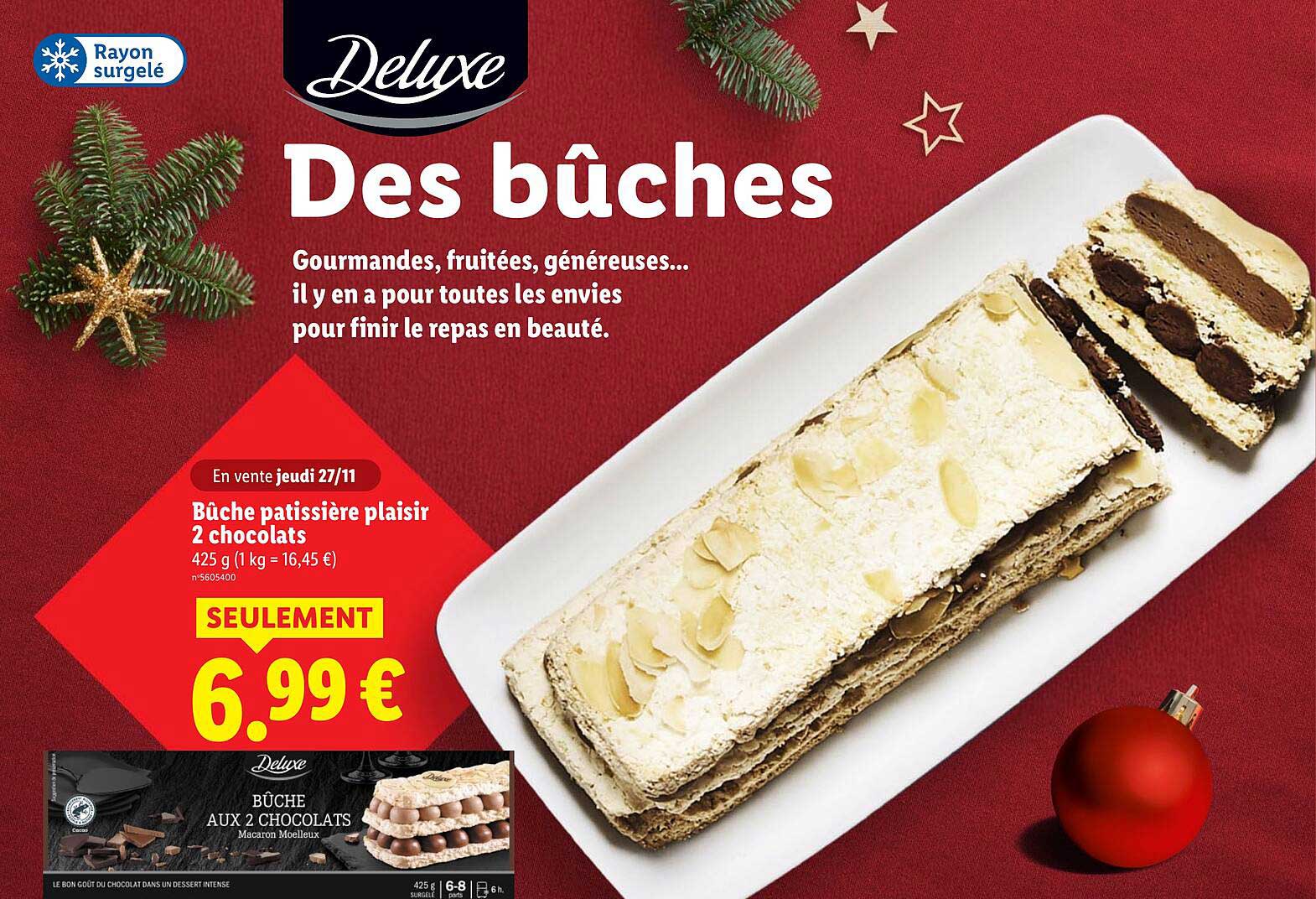 Bûche patissière plaisir 2 chocolats