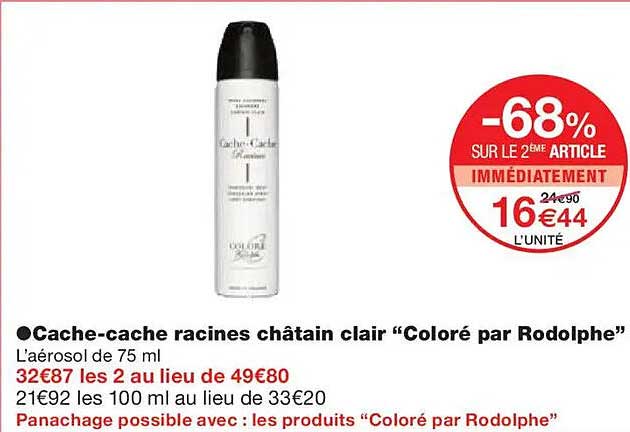 Cache-cache racines châtain clair "Coloré par Rodolphe"