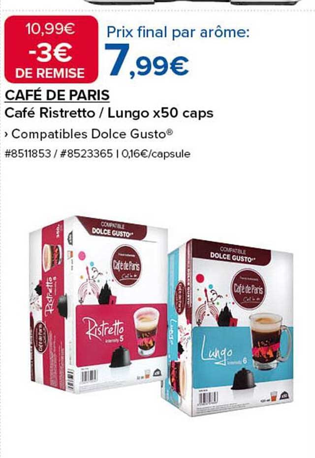 CAFÉ DE PARIS - Café Ristretto / Lungo x50 caps