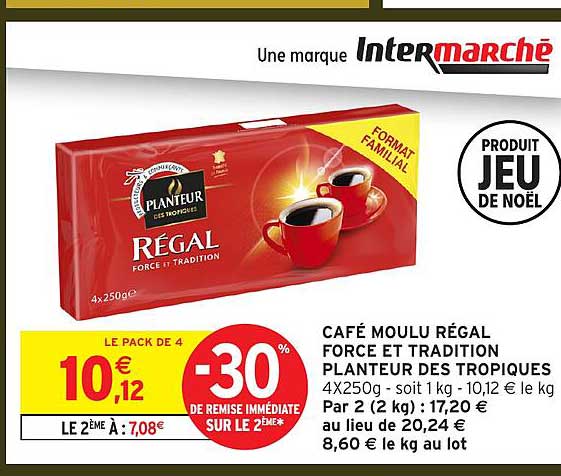 CAFÉ MOULU RÉGAL FORCE ET TRADITION PLANTEUR DES TROPIQUES