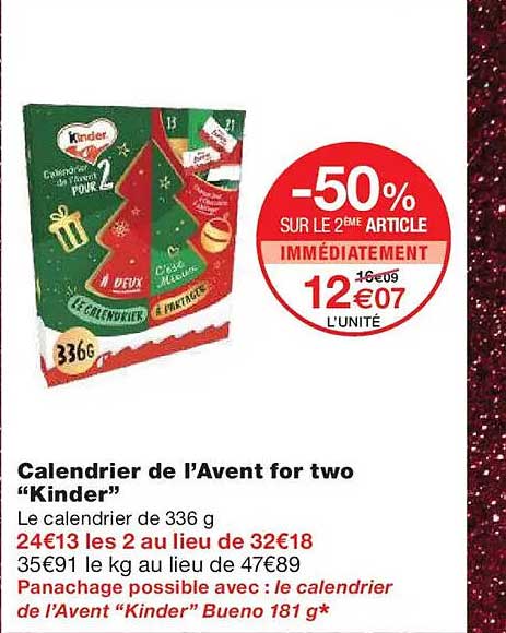 Calendrier de l’Avent for two “Kinder”