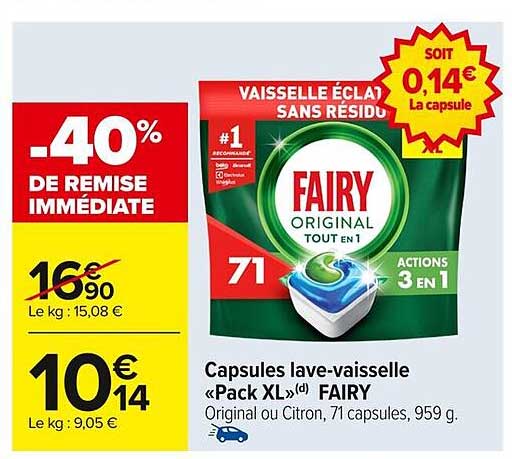 Capsules lave-vaisselle «Pack XL» FAIRY