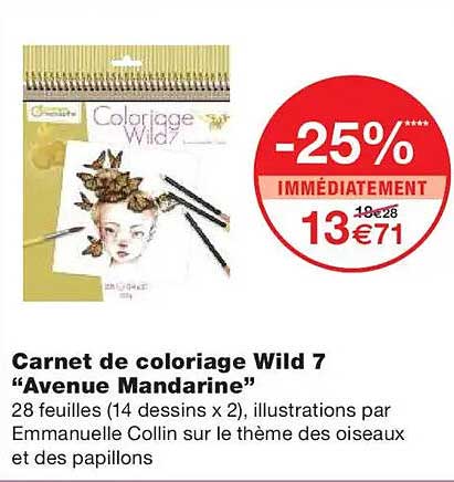 Carnet de coloriage Wild 7 "Avenue Mandarine"