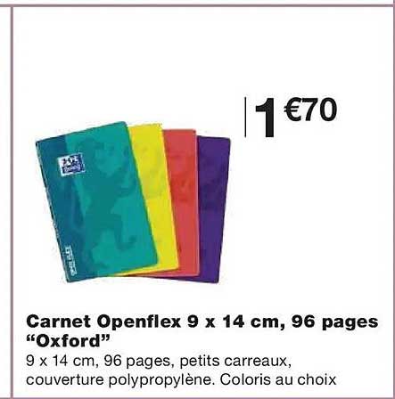 Carnet Openflex 9 x 14 cm, 96 pages "Oxford"