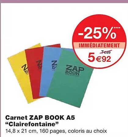 Carnet ZAP BOOK A5 "Clairefontaine"
