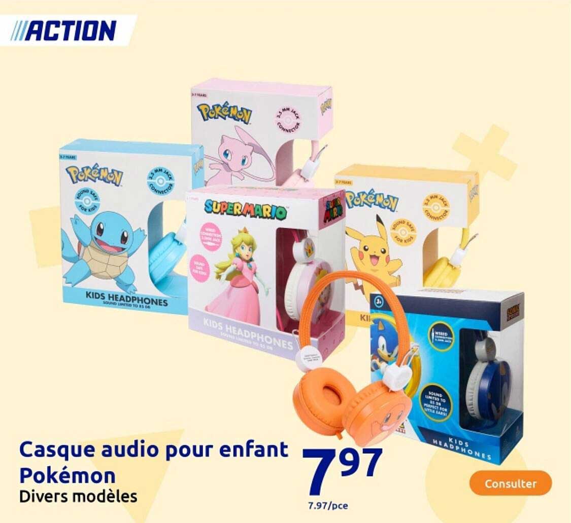 Casque audio pour enfant Pokémon