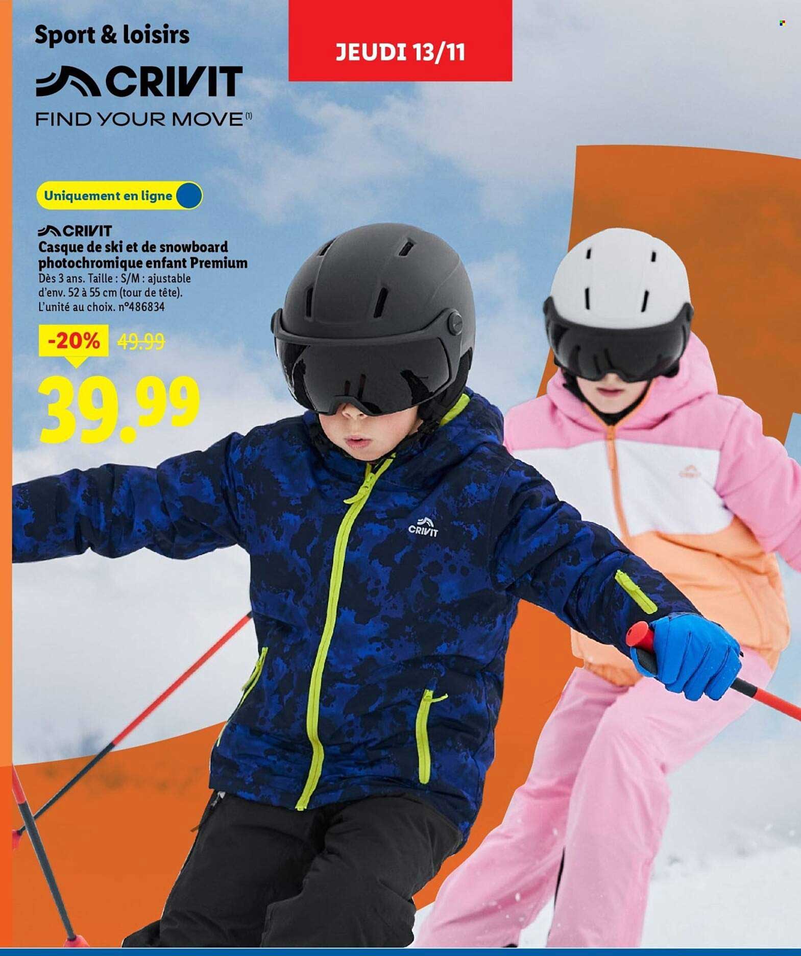 Casque de ski et de snowboard photochromique enfant Premium
