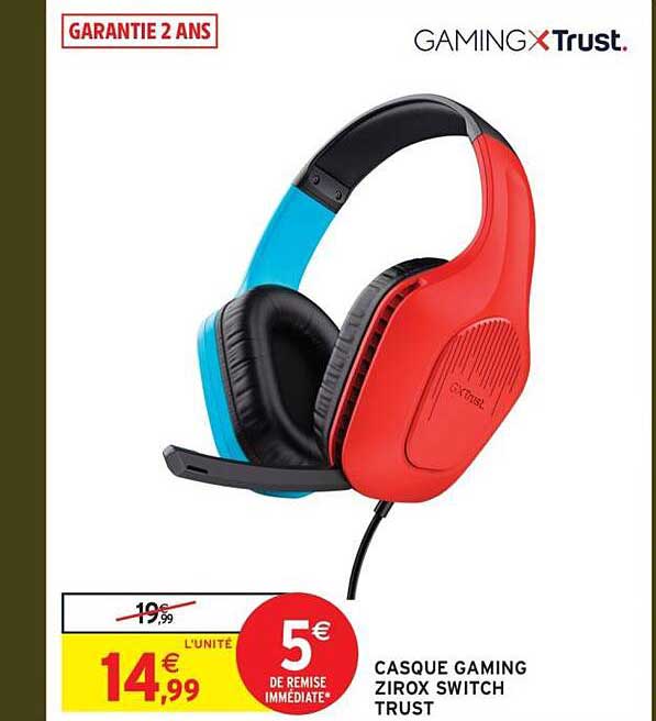CASQUE GAMING ZIROX SWITCH TRUST