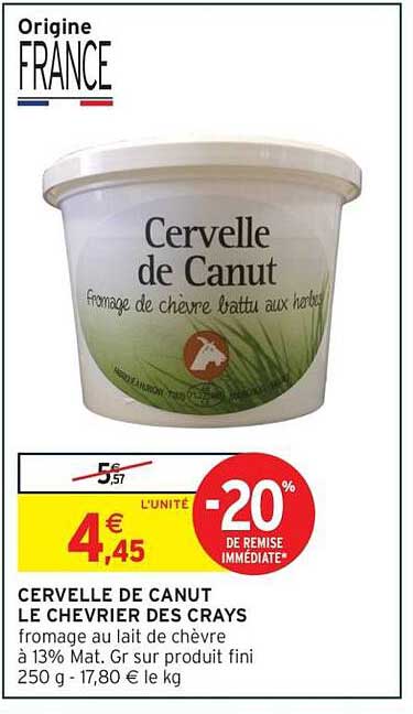 CERVELLE DE CANUT LE CHEVRIER DES CRAYS