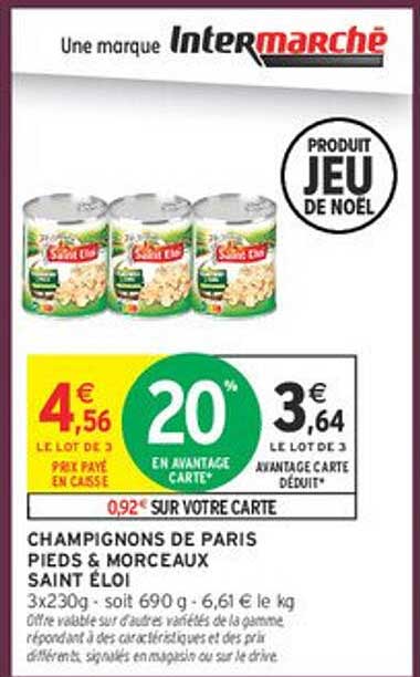 CHAMPIGNONS DE PARIS PIEDS & MORCEAUX SAINT ÉLOI