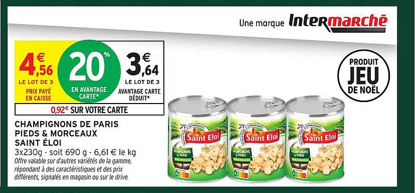 CHAMPIGNONS DE PARIS PIEDS & MORCEAUX SAINT ÉLOI