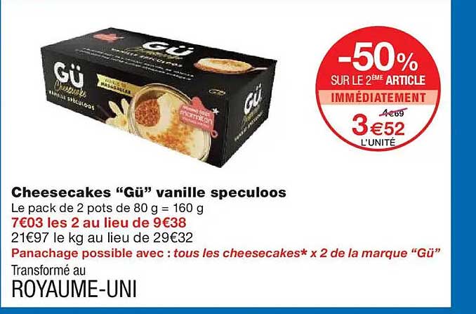 Cheesecakes “Gü” vanille speculoos