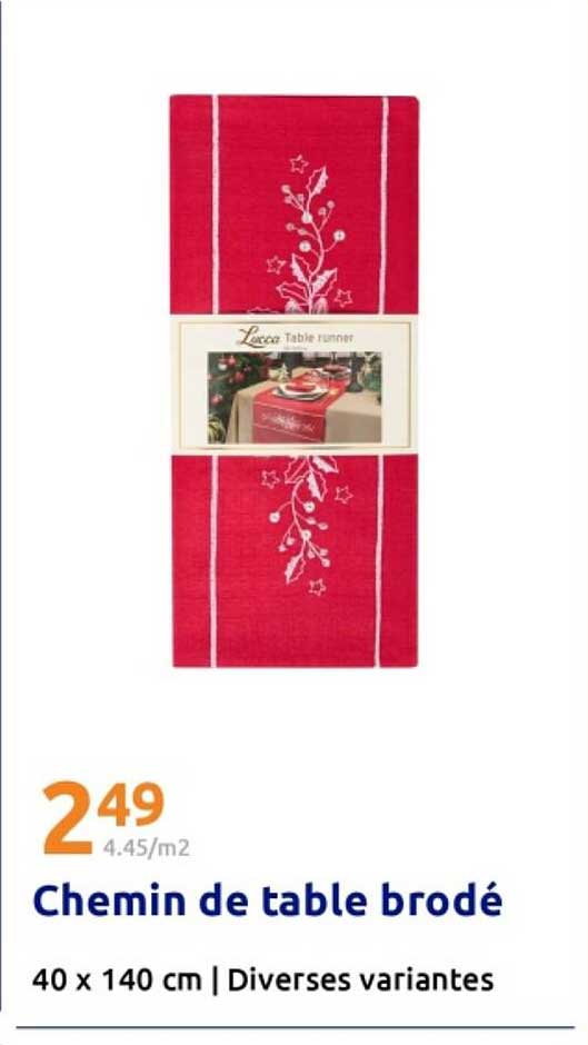 Chemin de table brodé