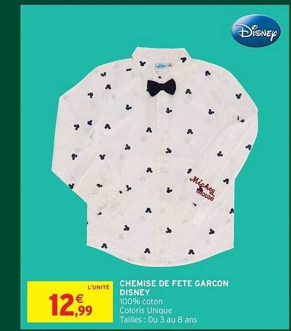 CHEMISE DE FETE GARCON DISNEY