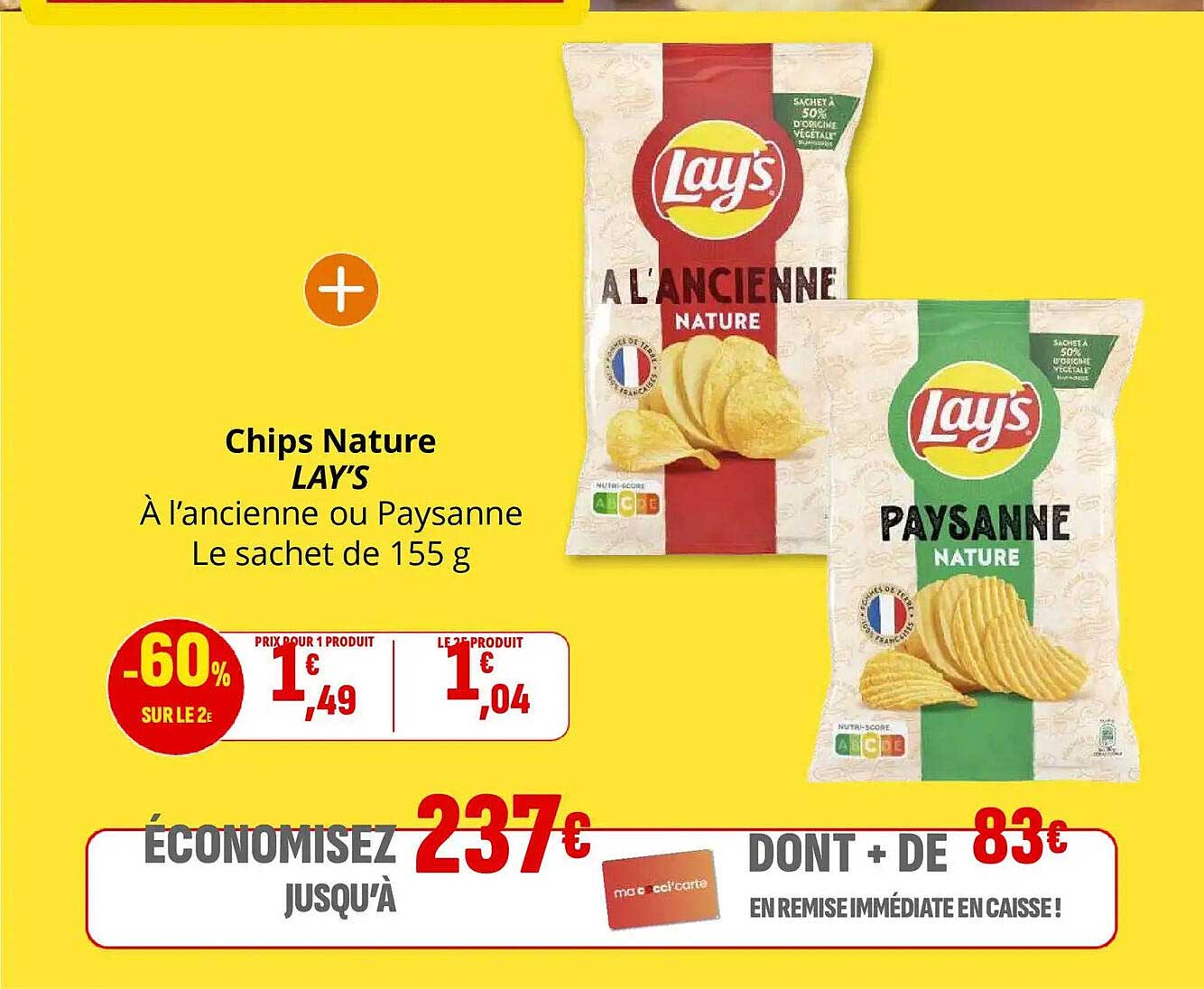 Chips Nature LAY’S À l’ancienne ou Paysanne