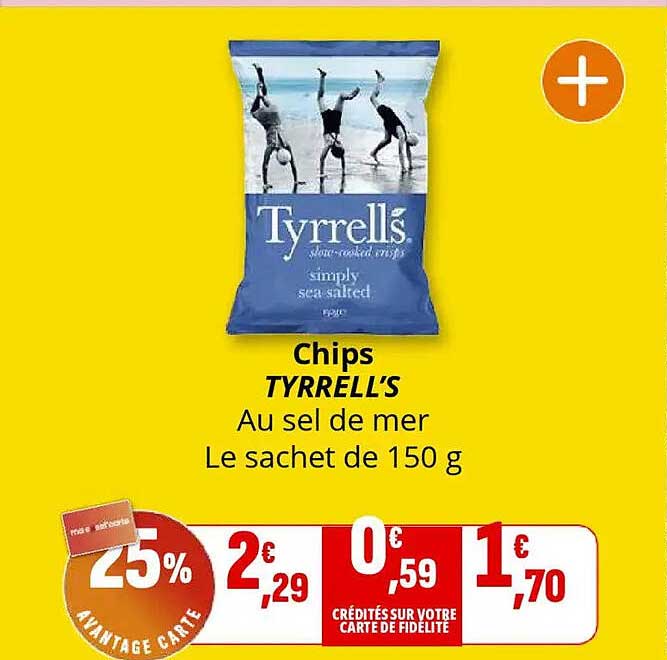 Chips TYRRELL'S Au sel de mer Le sachet de 150 g