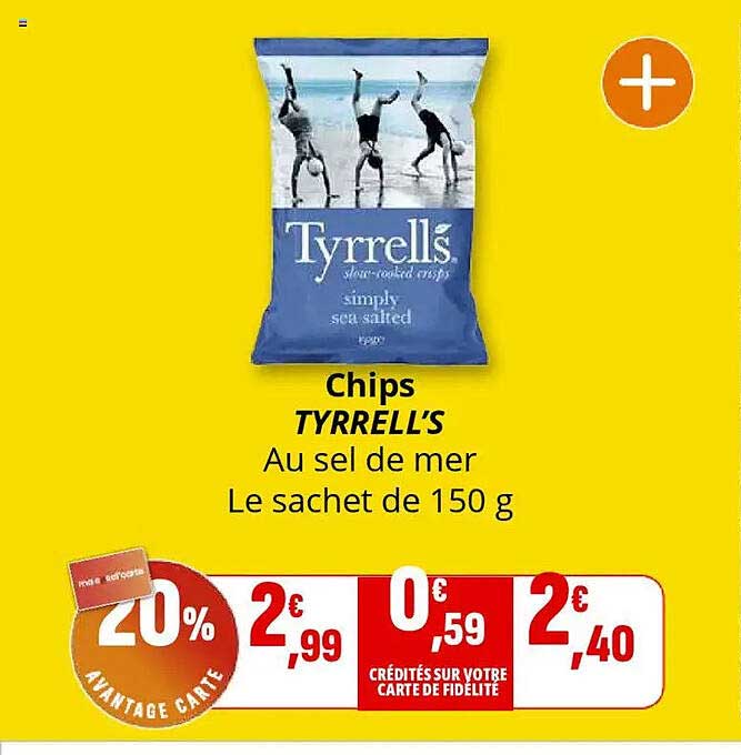 Chips TYRRELL’S Au sel de mer Le sachet de 150 g