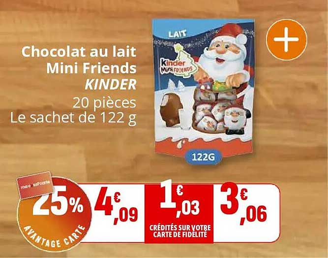 Chocolat au lait Mini Friends KINDER
