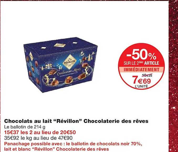 Chocolats au lait “Révillon” Chocolaterie des rêves