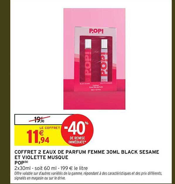 COFFRET 2 EAUX DE PARFUM FEMME 30ML BLACK SESAME ET VIOLETTE MUSQUE