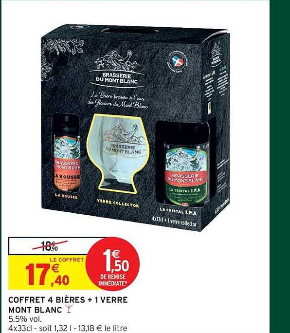 COFFRET 4 BIÈRES + 1 VERRE MONT BLANC