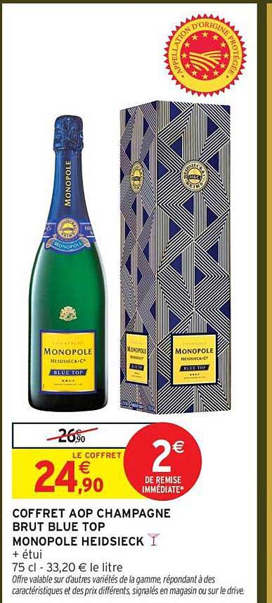 COFFRET AOP CHAMPAGNE BRUT BLUE TOP MONOPOLE HEIDSIECK