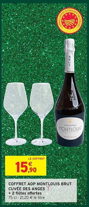 COFFRET AOP MONTLOUIS BRUT CUVÉE DES ANGES + 2 flûtes offertes