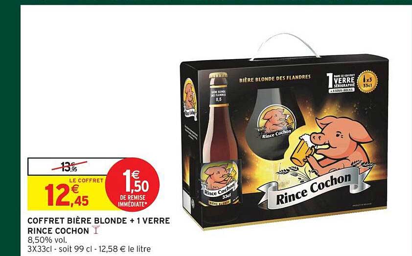 COFFRET BIÈRE BLONDE + 1 VERRE RINCE COCHON