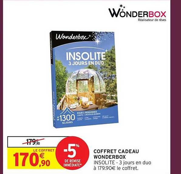 COFFRET CADEAU WONDERBOX INSOLITE - 3 jours en duo