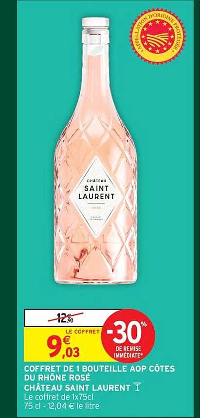 COFFRET DE 1 BOUTEILLE AOP CÔTES DU RHÔNE ROSÉ