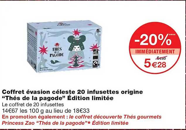 Coffret évasion céleste 20 infusettes origine "Thés de la pagode" Édition limitée