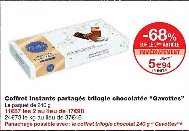 Coffret Instants partagés trilogie chocolatée “Gavottes”