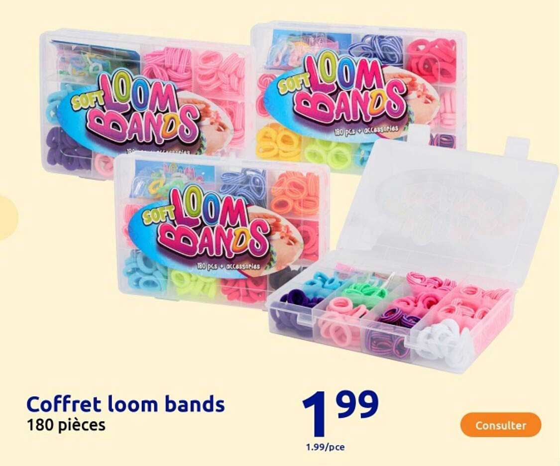 Coffret loom bands 180 pièces