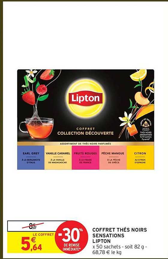 COFFRET THÉS NOIRS SENSATIONS LIPTON
