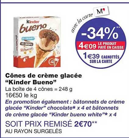 Cônes de crème glacée “Kinder Bueno”