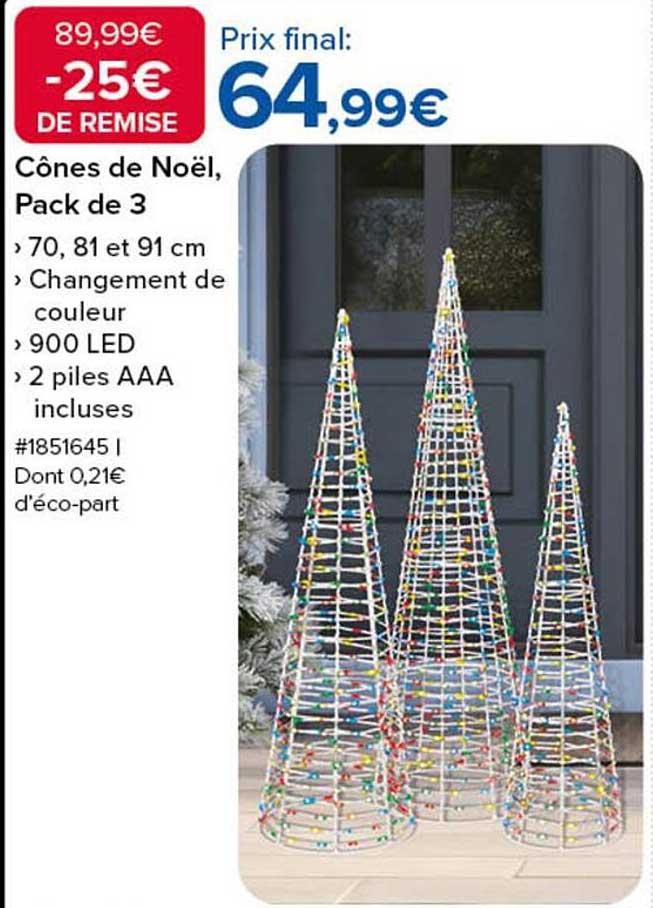 Cônes de Noël, Pack de 3
