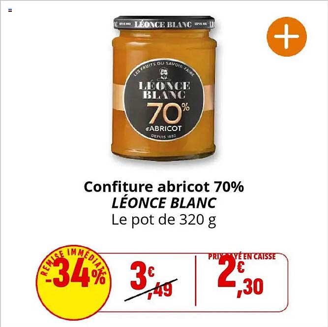 Confiture abricot 70% LÉONCE BLANC