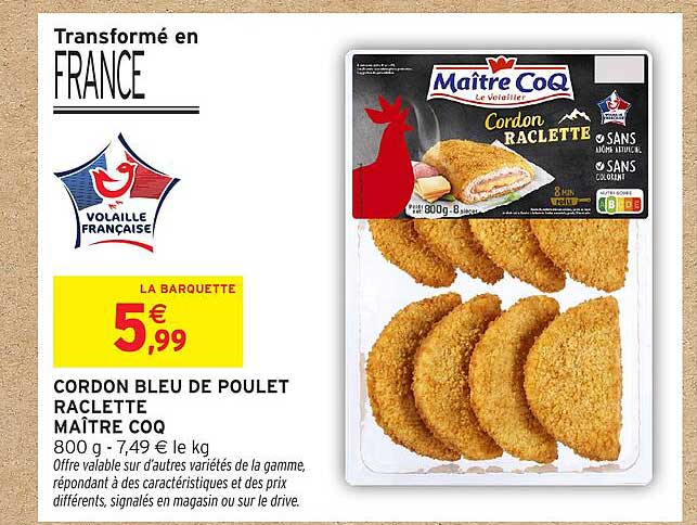 CORDON BLEU DE POULET RACLETTE MAÎTRE COQ