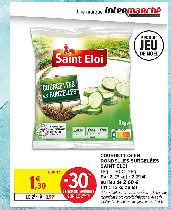 COURGETTES EN RONDELLES SURGELÉES SAINT ÉLOI