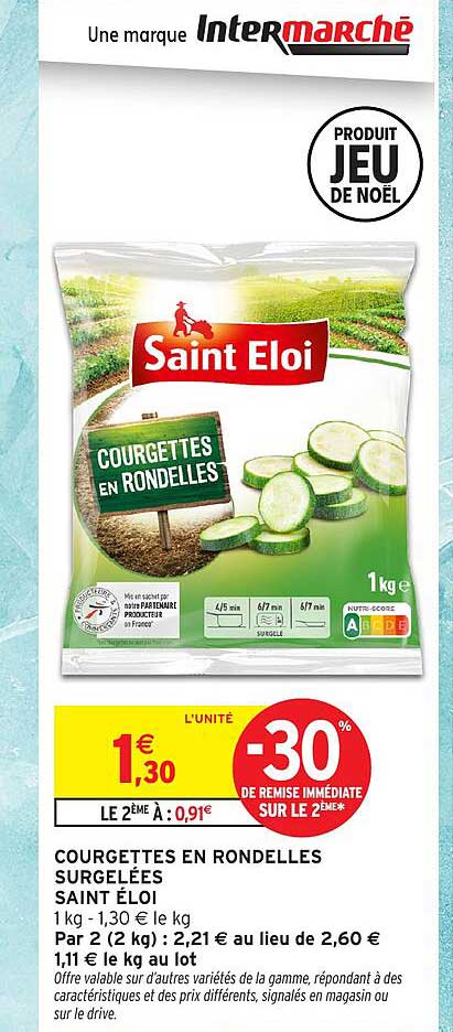 COURGETTES EN RONDELLES SURGELÉES SAINT ÉLOI