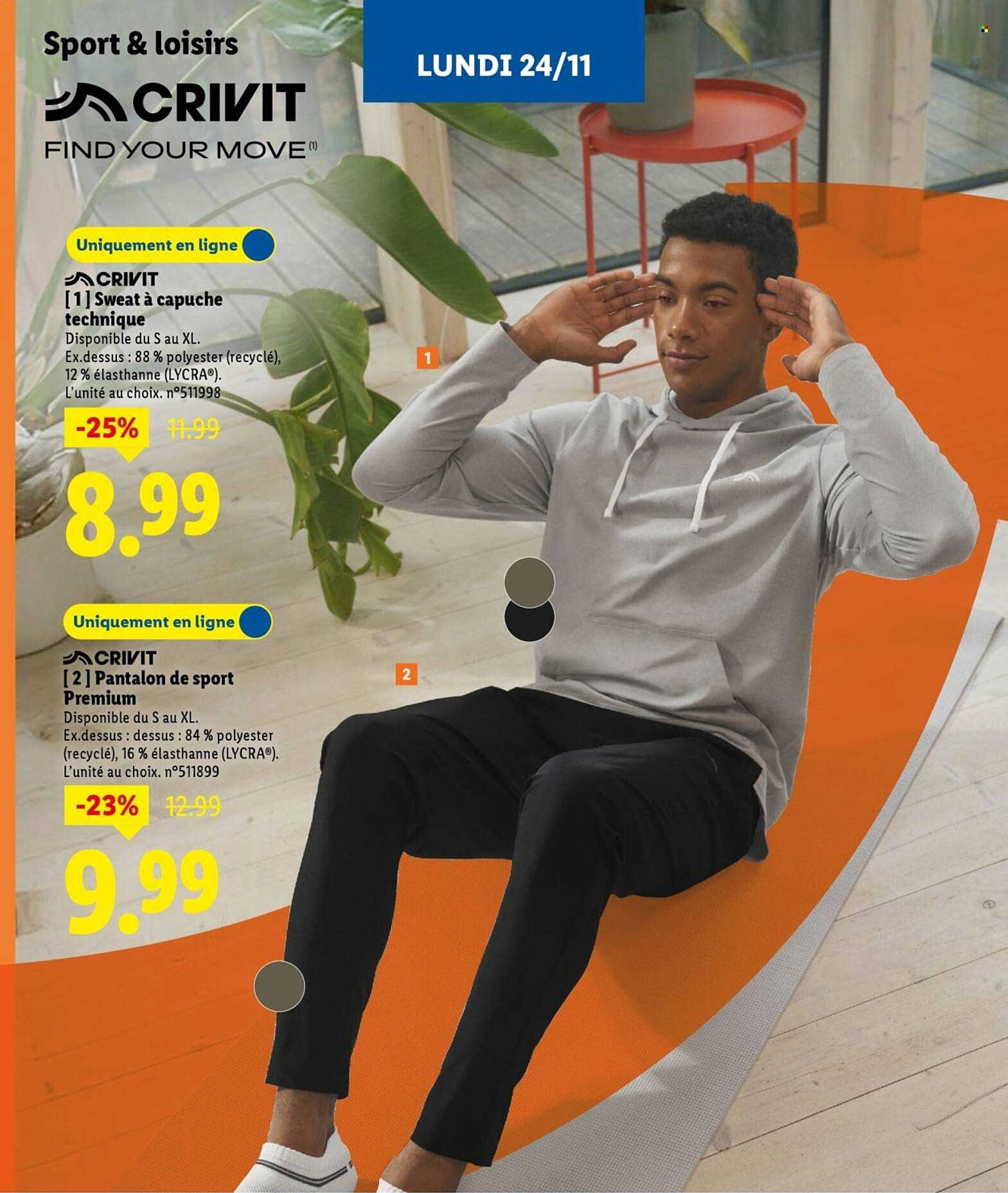 CRIVIT Sweat à capuche technique