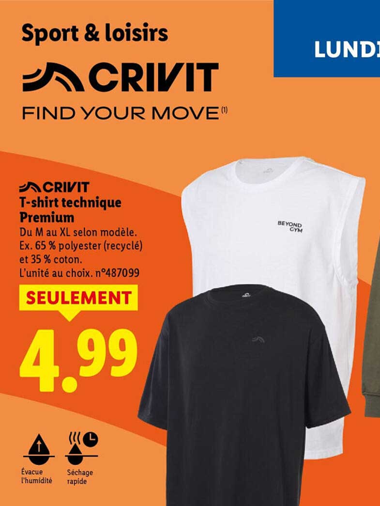 CRIVIT T-shirt technique Premium