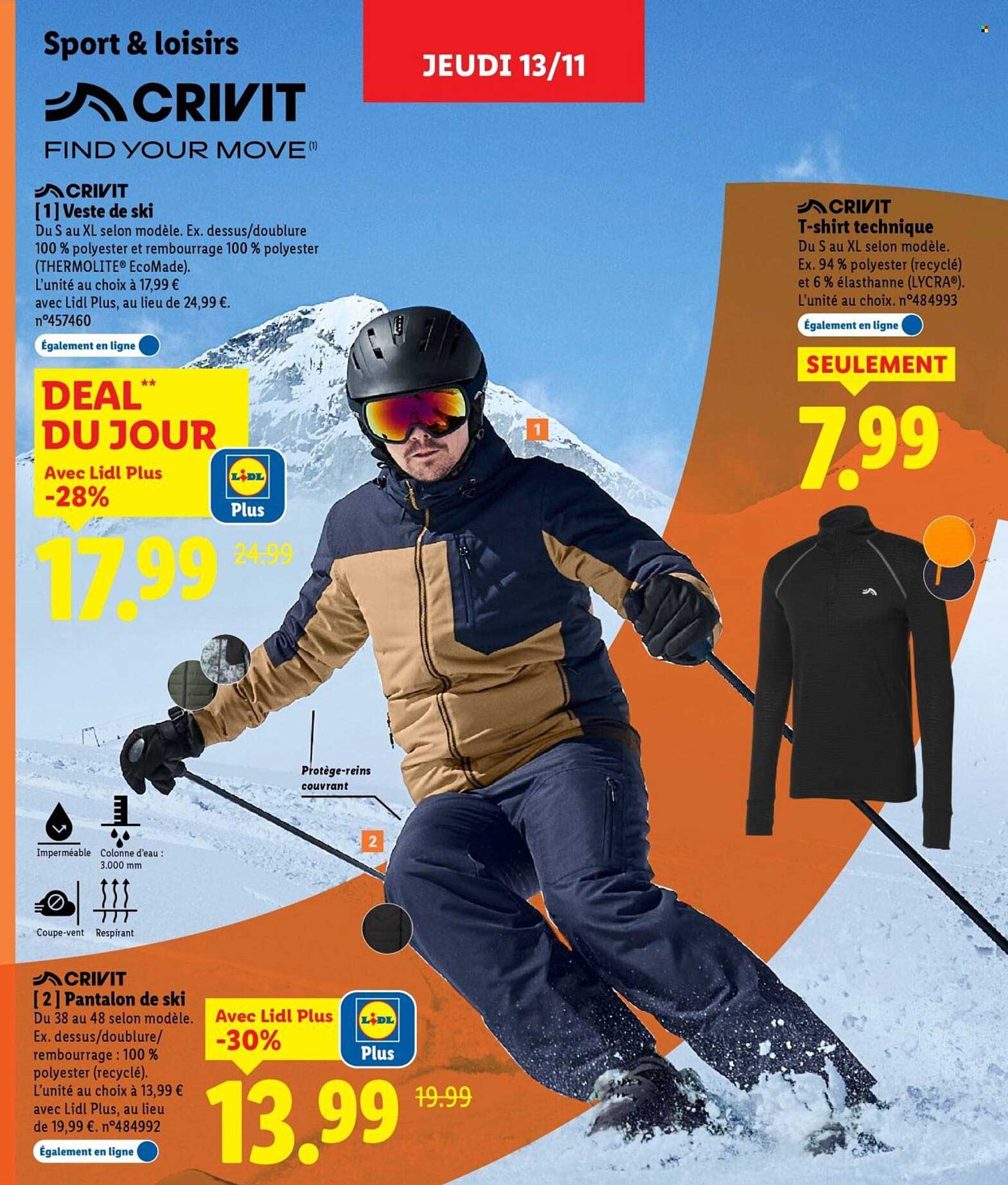 CRIVIT Veste de ski -28%