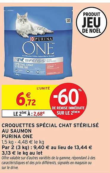 CROQUETTES SPÉCIAL CHAT STÉRILISÉ AU SAUMON PURINA ONE