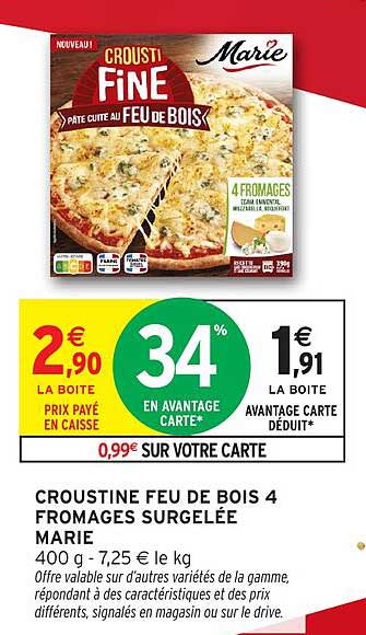 Croustine Feu de Bois 4 Fromages Surgelée Marie